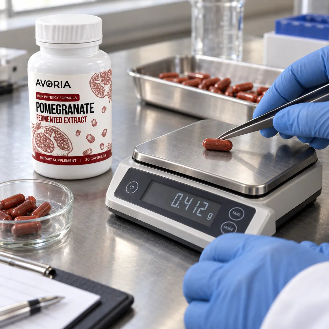 Quality testing for the pomegranate supplement