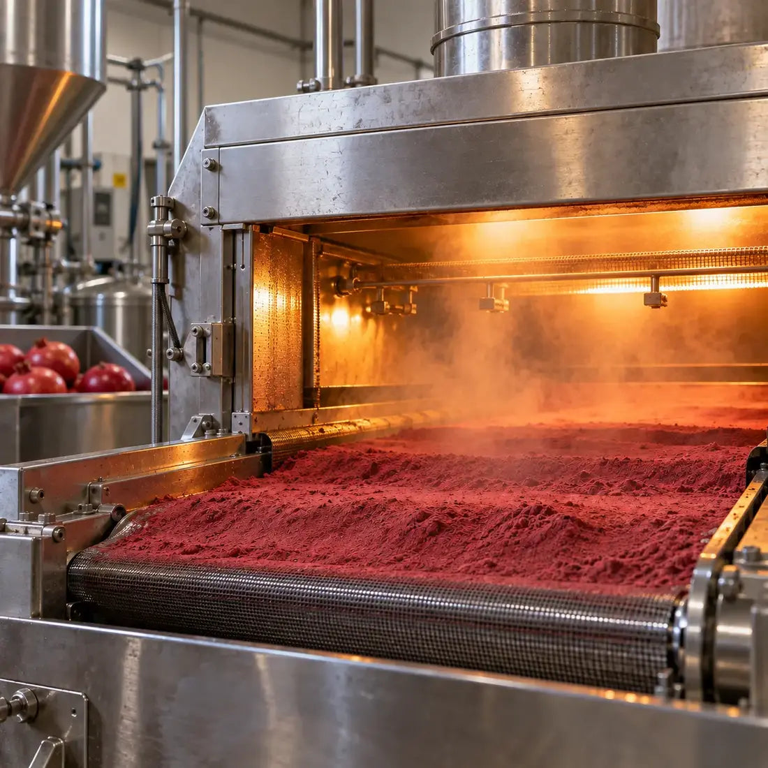 Pomegranate ingredients under heat processing