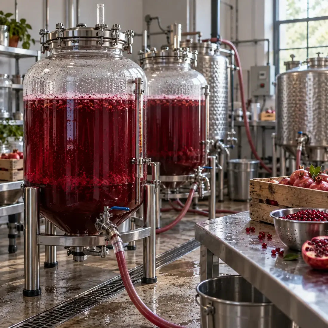 Cold-fermented pomegranate preparation