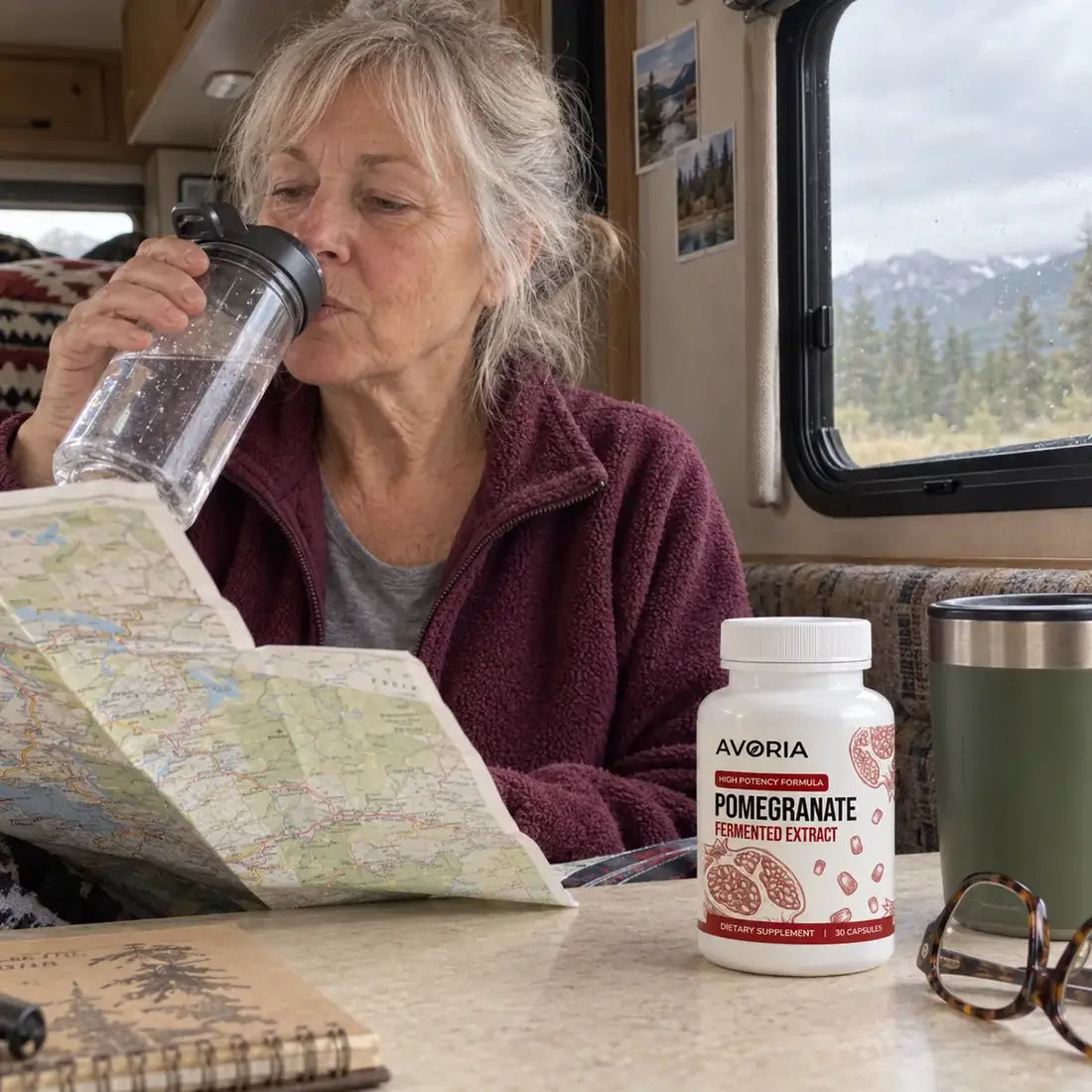 Relaxed camper morning routine