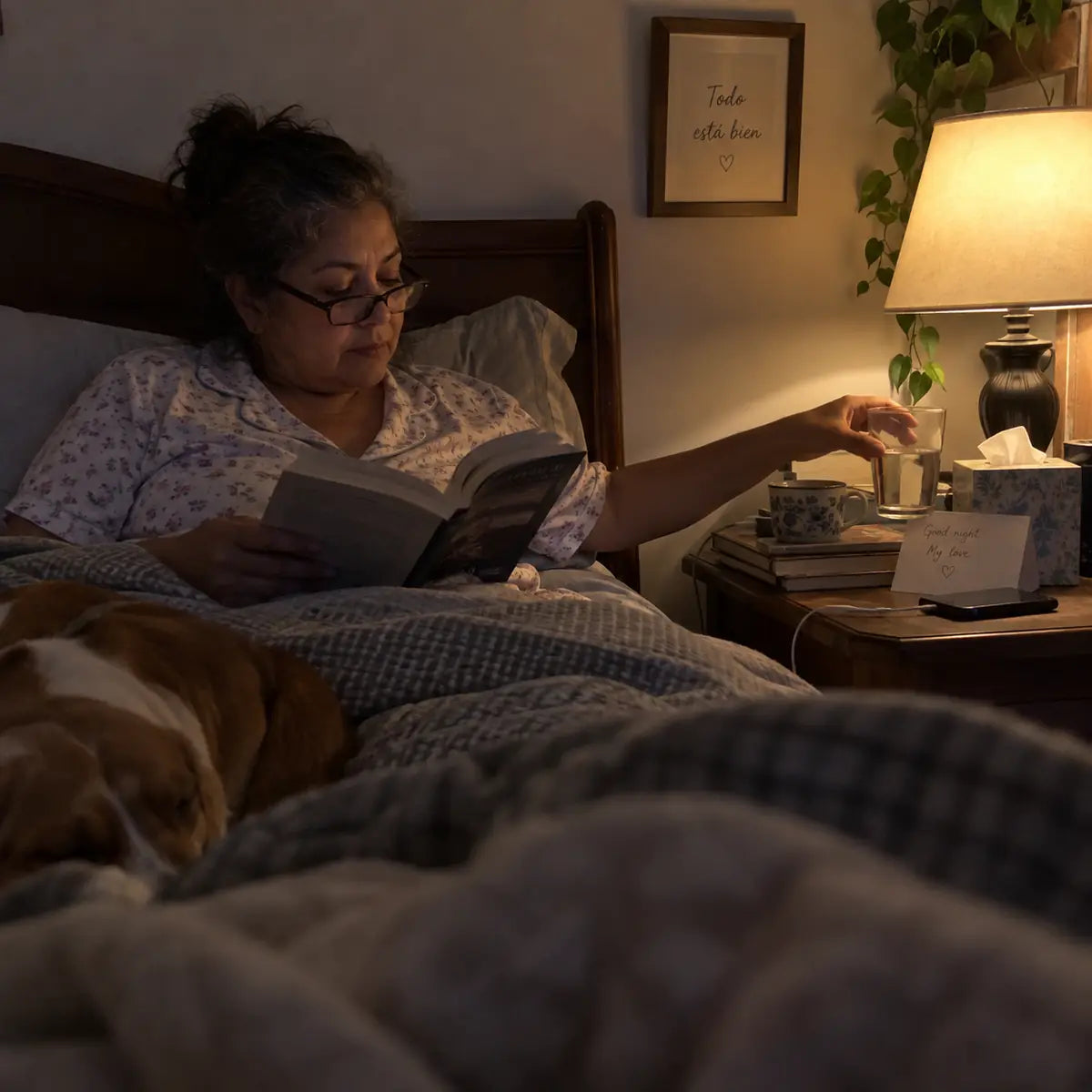 Quiet evening reading routine